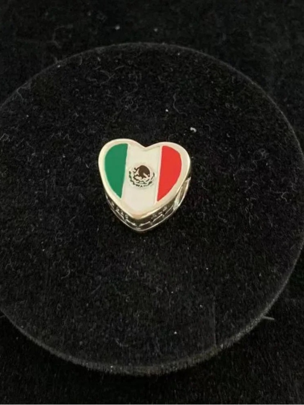 Pandora Heart Flag Charm in Green White Red Enamel